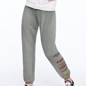 PINK Rainbow Bling Sweatpants Joggers Size Small